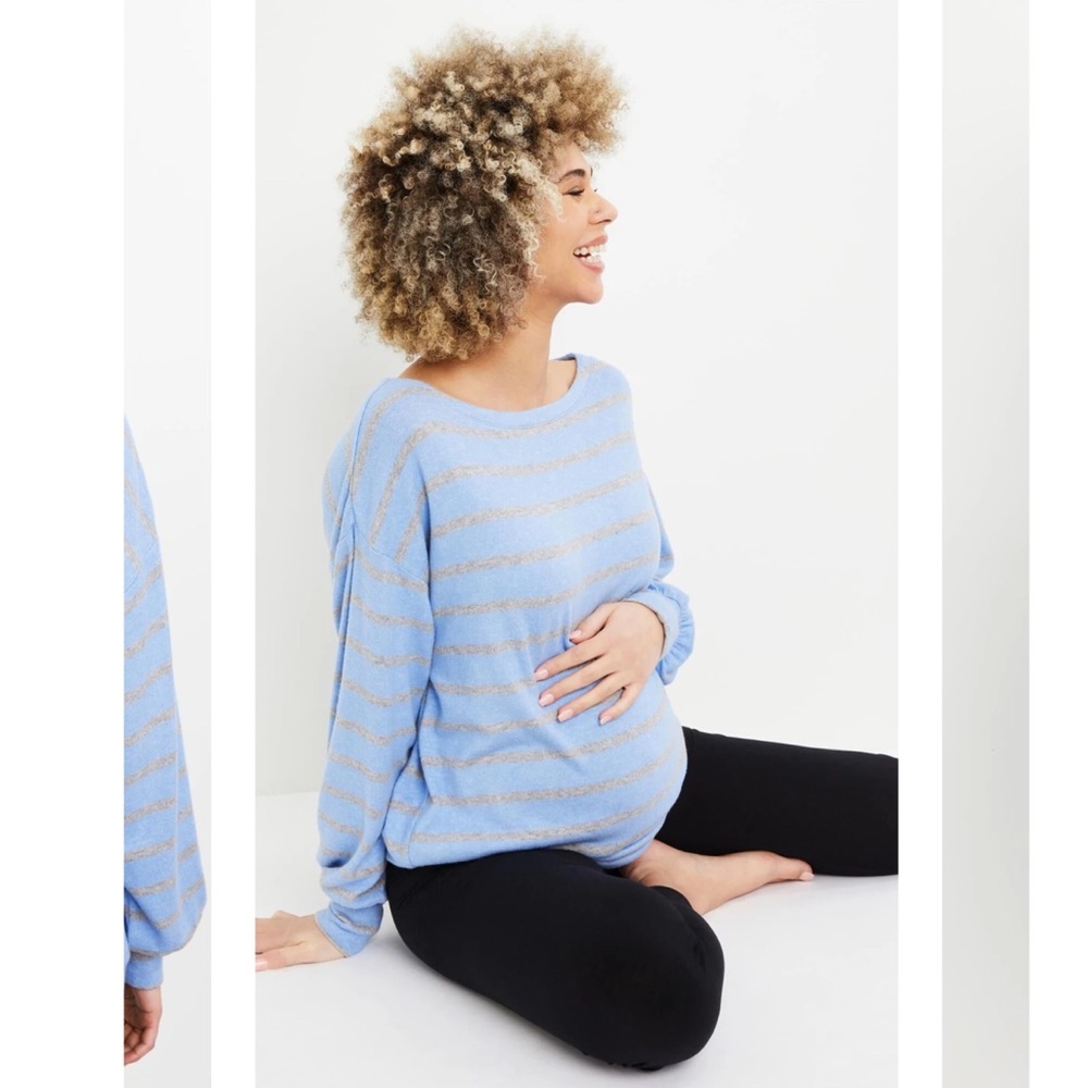 Motherhood Maternity Blue striped shirt